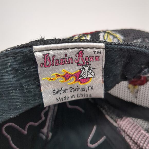 Blazin Roxx Snapback Trucker Hat Multi One Size Mesh Back Roses Rhinestone - Picture 9 of 10